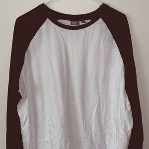 ASOS DESIGN Plus white and black long sleeve t-shirt with contrast raglan 3XL